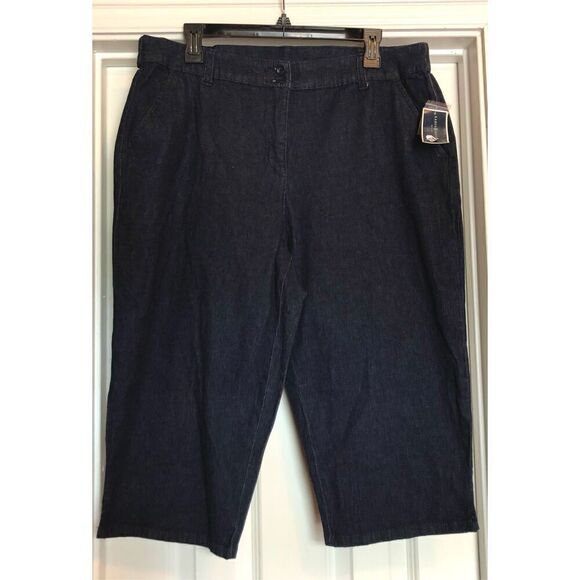 KAREN SCOTT - NWT - L Sz 16 Petite Comfort Waist Capri Jeans in Dark Wash - Picture 15 of 16